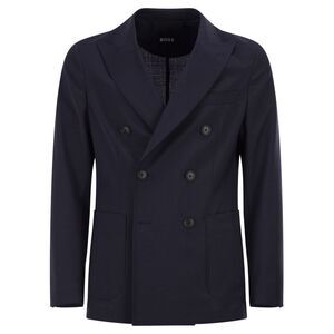 Boss Men Double-Breasted Blazer In Virgin Wool